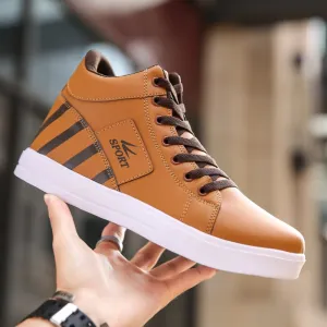 Advbridge Brand Men Leather High-Top Skateboarding Shoes Men's Sneakers Male Fashion Non-Slip Sport Shoes Casual Trend Walking Shoes