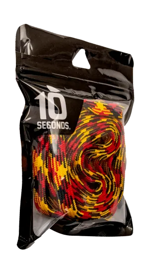 10 Seconds ® Athletic Hockey / Skate / Lacrosse Lace | Red/Gold/Black Patterned