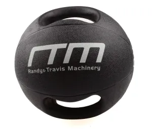 10kg Double-Handled Rubber Medicine Ball, Black