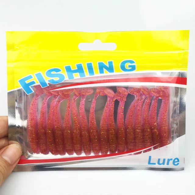 16Pcs/Lot  5cm/1g Lures Soft Bait Worms fishing lure with salt smell Hot Fishing Takcle Grub Artificial Lures Free Shipping 131