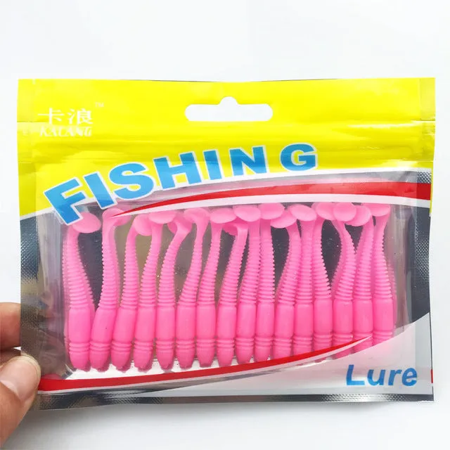 16Pcs/Lot  5cm/1g Lures Soft Bait Worms fishing lure with salt smell Hot Fishing Takcle Grub Artificial Lures Free Shipping 131