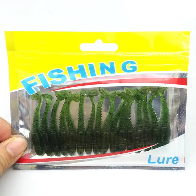 16Pcs/Lot  5cm/1g Lures Soft Bait Worms fishing lure with salt smell Hot Fishing Takcle Grub Artificial Lures Free Shipping 131