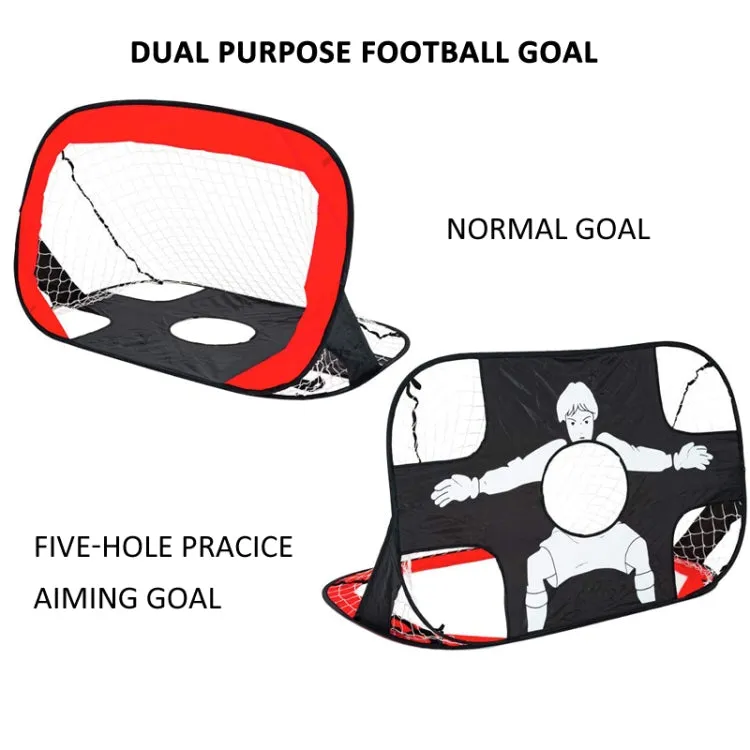 2 In 1 Pop Up Goal Football Training Goal Portable Football Cage For Indoor And Outdoor Use(Blue)