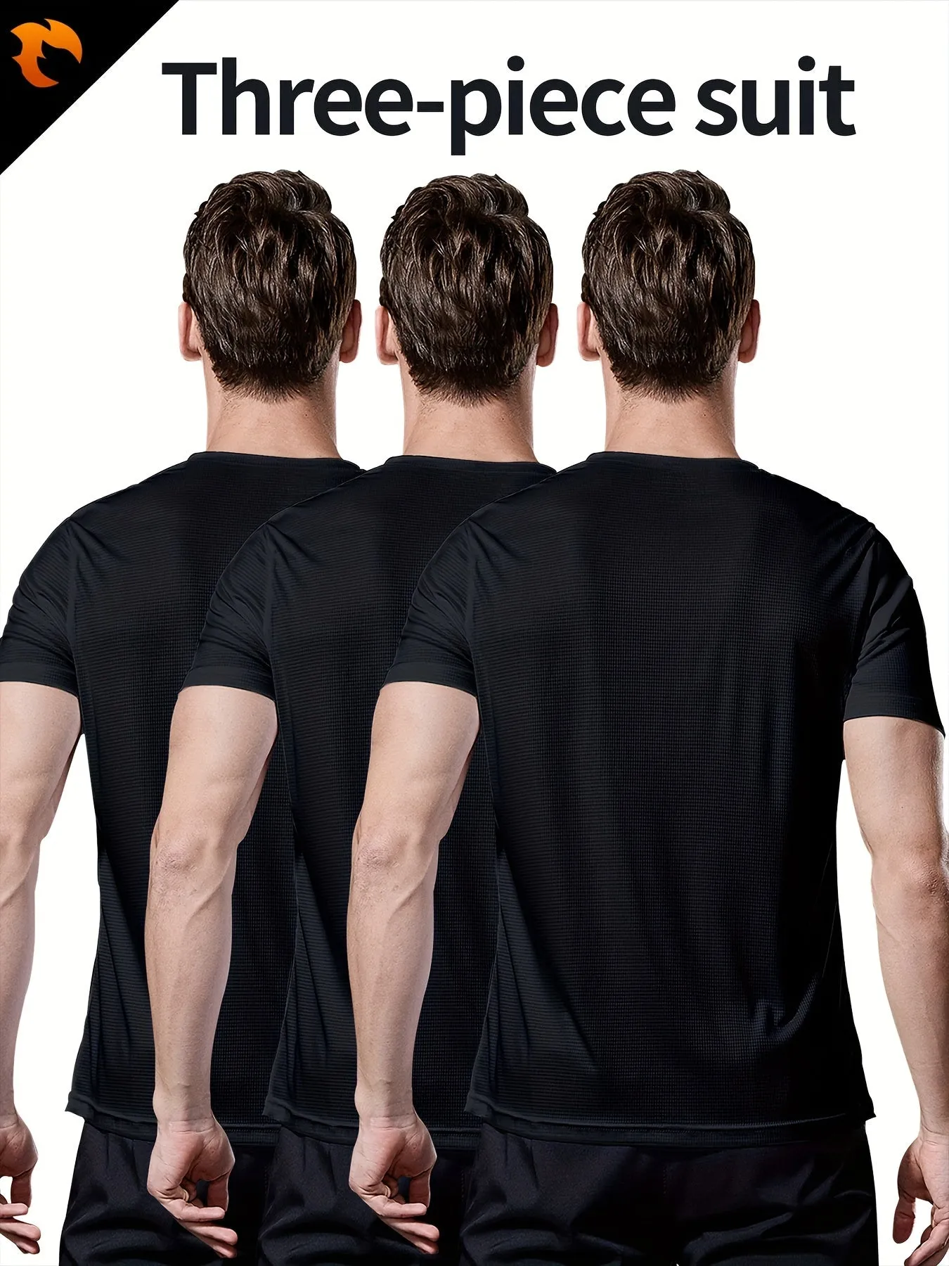 3-Pack Men's Quick-Dry Short Sleeve Shirts - Stretch Crew Neck Undershirts for Fitness Training