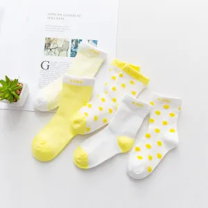 5 Pairs Thin Mesh Short Cute Socks For Babies