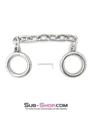 7245M      Heavy Bondage Stainless Steel Ankle Manacles, Large / Extra Large