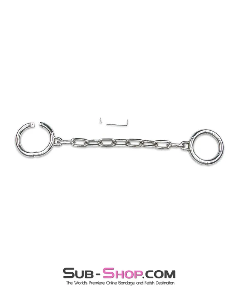 7245M      Heavy Bondage Stainless Steel Ankle Manacles, Large / Extra Large