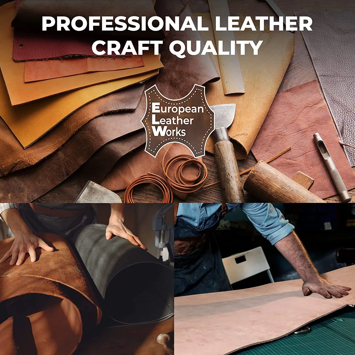 8-9 oz. (3.2-3.6mm) Vegetable Tanned Leather Shoulder Pre-Cut |Full Grain Leather Cowhide Craft Hobby Workshop Tooling, Repair, Carving, Dyeing, Engraving, Wet Molding