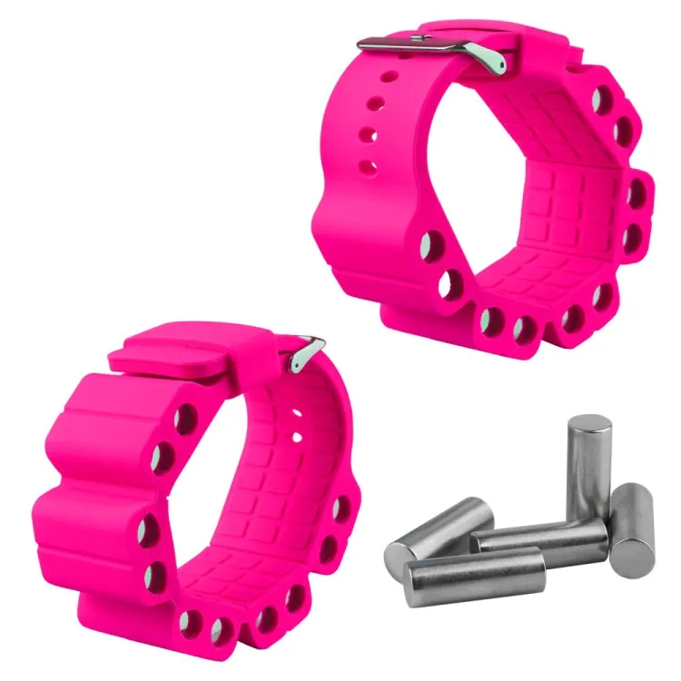 A Pair Outdoor Sports Running Fitness Yoga Load Bracelet Training Plus Heavy Silicone Wristband(Pink)