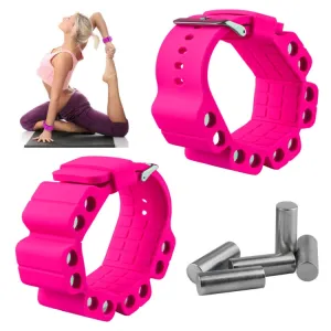 A Pair Outdoor Sports Running Fitness Yoga Load Bracelet Training Plus Heavy Silicone Wristband(Pink)