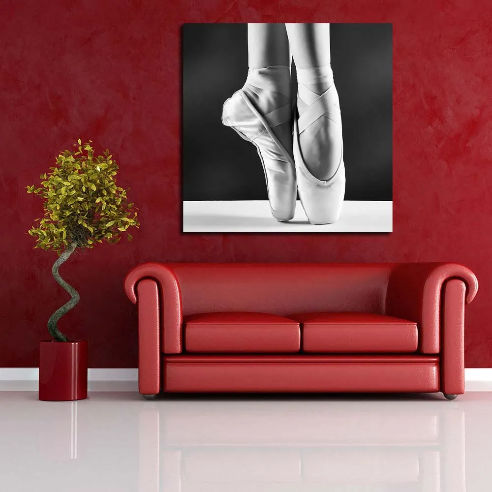 A Photo Of Ballerina's Pointes Canvas Painting Synthetic Frame