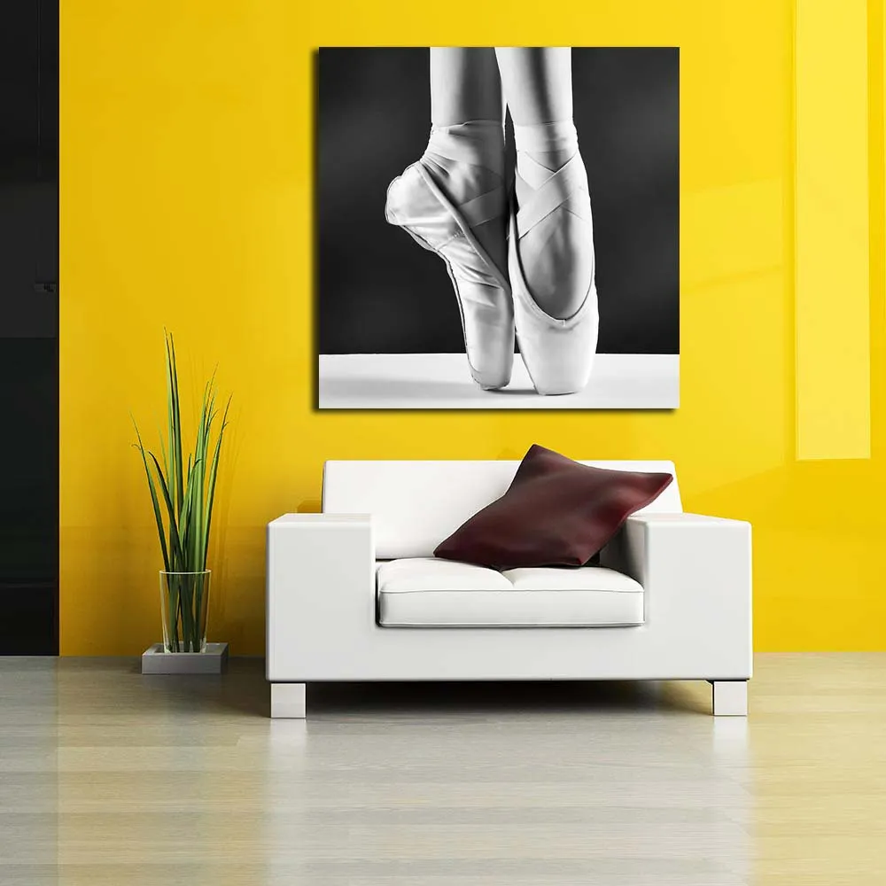 A Photo Of Ballerina's Pointes Canvas Painting Synthetic Frame