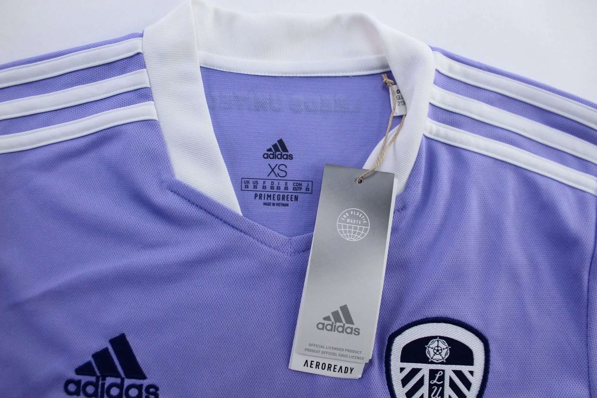 Adidas Embroidered Logo Leeds United Purple Soccer Jersey