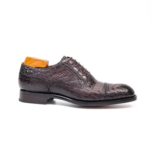 Alligator Skin Oxford Shoes Coffee