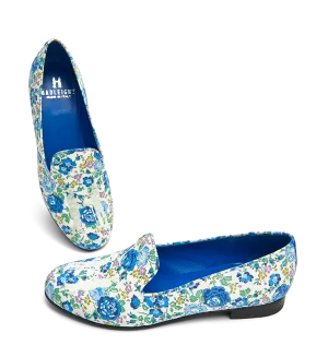 Audrey Slipper in Floral with Ivory Logo