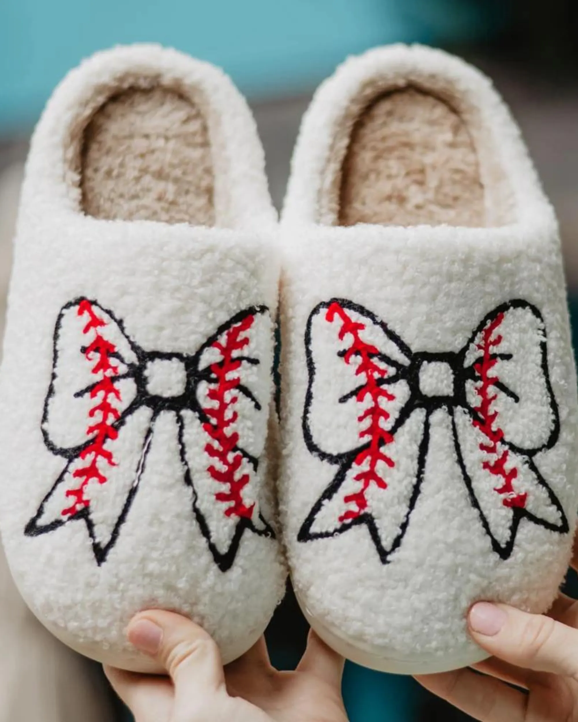 Baseball Bow Slippers