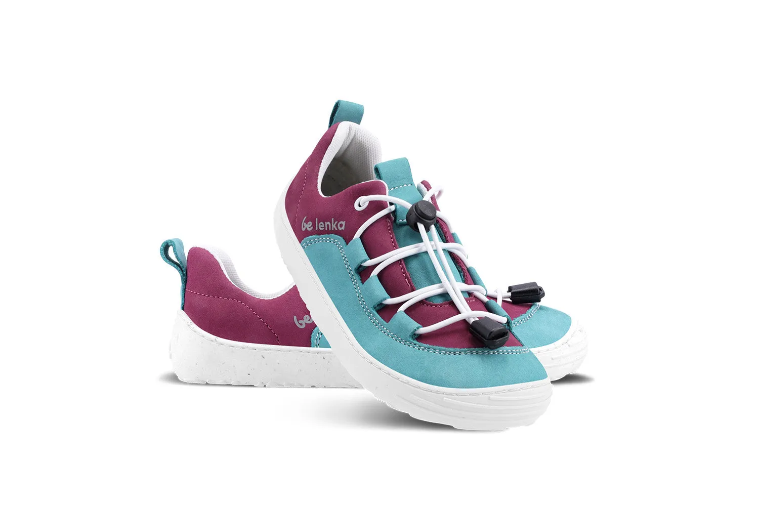 Be Lenka Kids barefoot sneakers - Xplorer - Light Teal & Plum