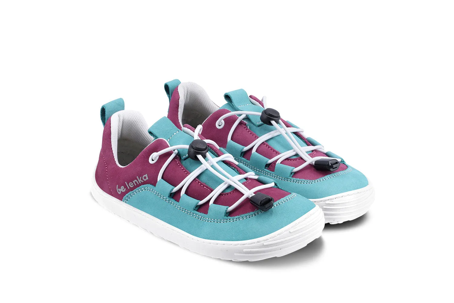 Be Lenka Kids barefoot sneakers - Xplorer - Light Teal & Plum