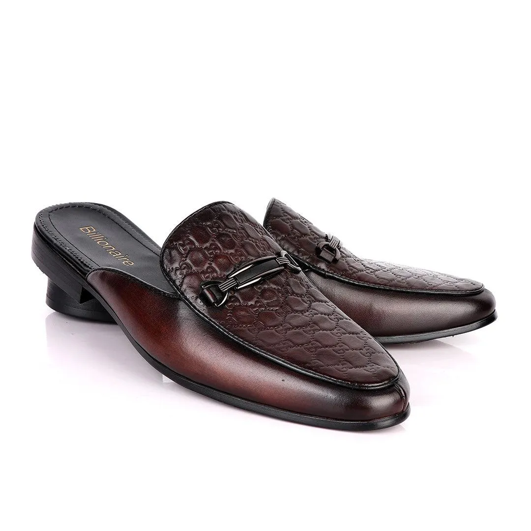 Billionaire Designer Leather Men's Half Shoe Coffee