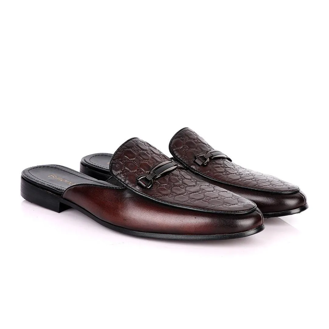 Billionaire Designer Leather Men's Half Shoe Coffee