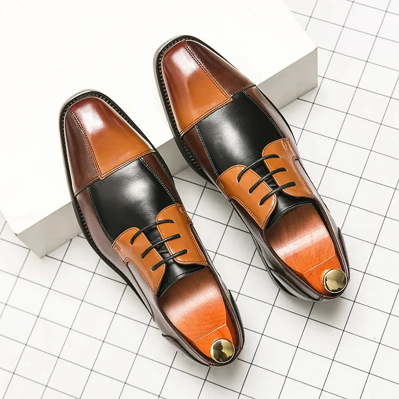 Black Brown Patchwork Oxford Shoes