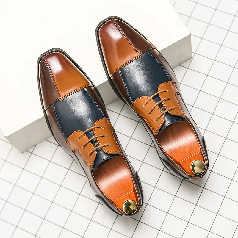 Black Brown Patchwork Oxford Shoes