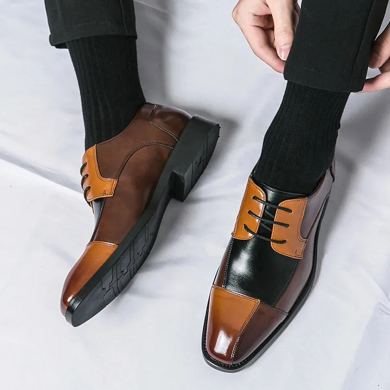 Black Brown Patchwork Oxford Shoes