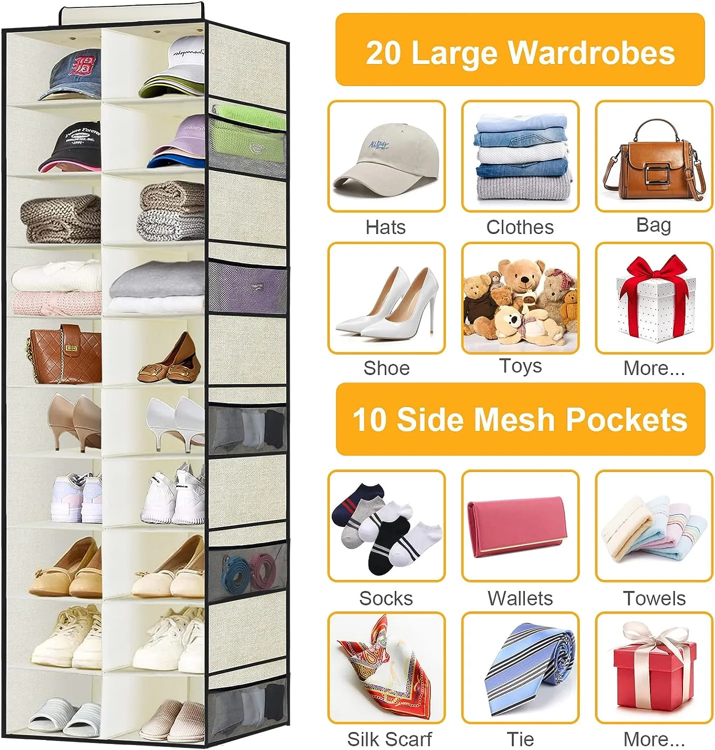 Blushbees® 20-Shelves Hanging Shoe Organizer