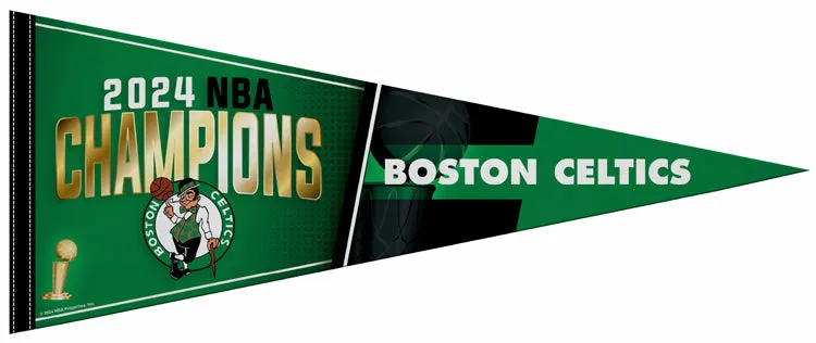 Boston Celtics 2024 NBA CHAMPIONS Official Felt Collector's Pennant - Rico Inc.