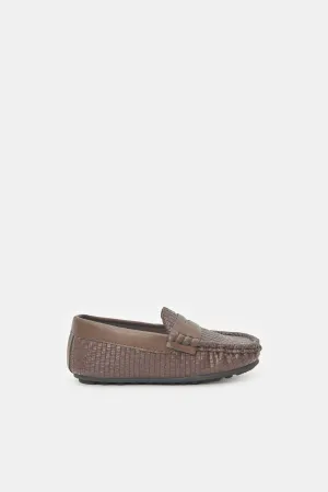 Boys Brown Slip On Moccasin