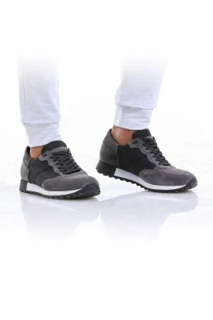 Casual 100% Genuine Leather Gray Lace-Up Shoes