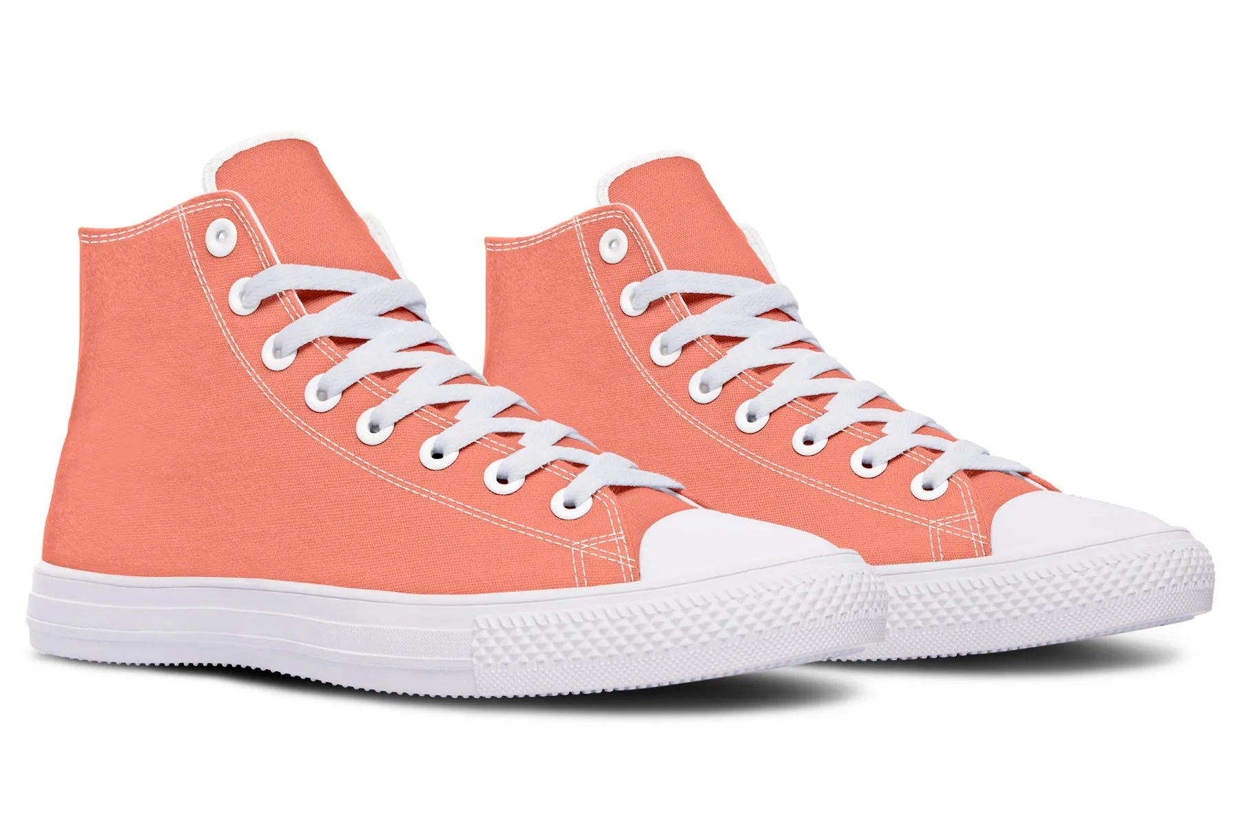 Coral Blush High Tops - Classic Premium Canvas Shoes with Comfortable and Durable Soles