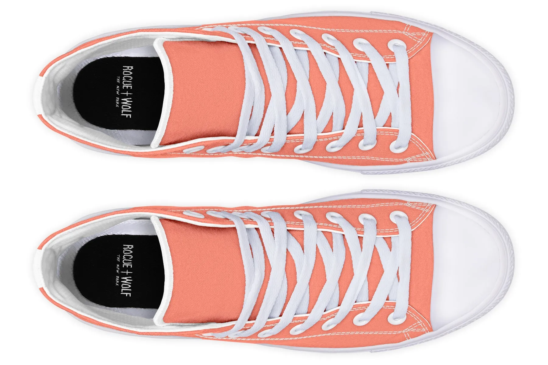 Coral Blush High Tops - Classic Premium Canvas Shoes with Comfortable and Durable Soles