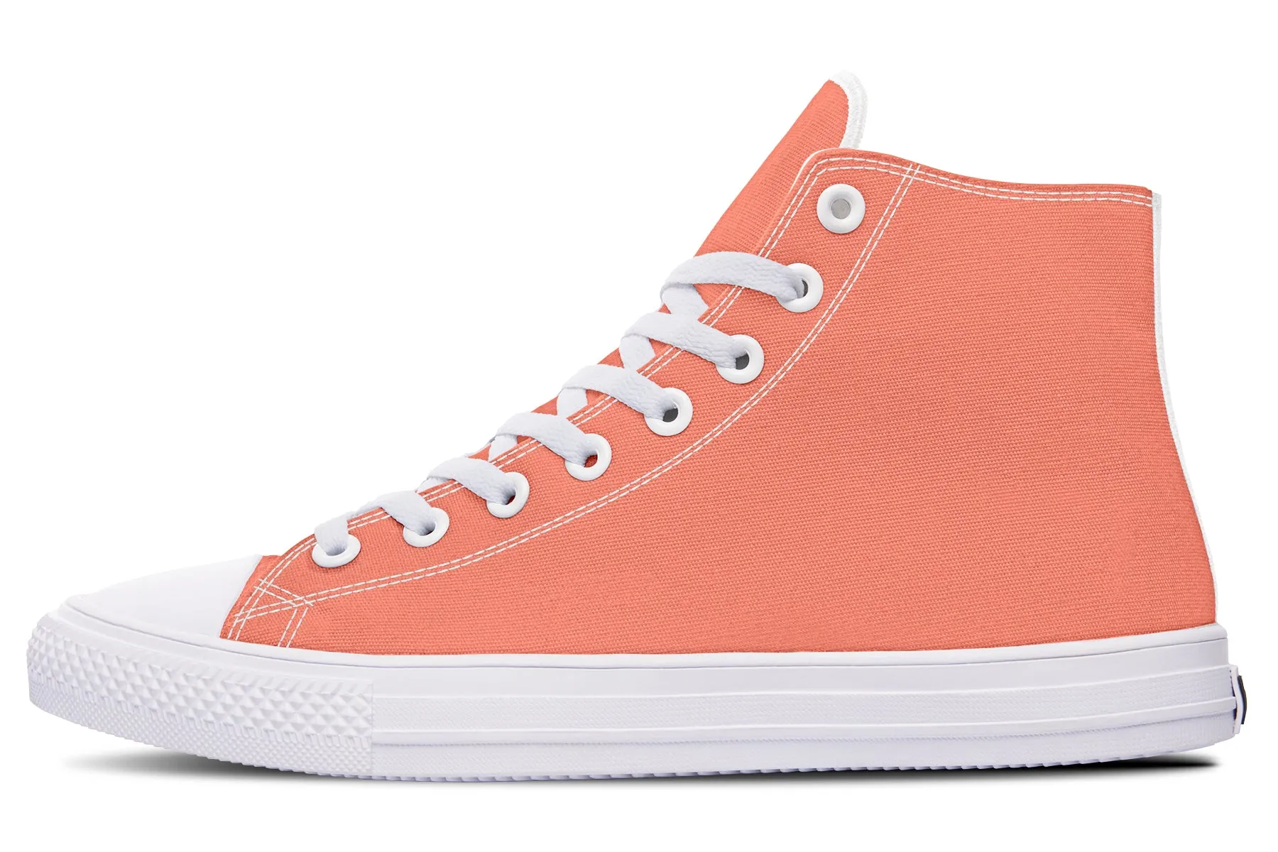 Coral Blush High Tops - Classic Premium Canvas Shoes with Comfortable and Durable Soles