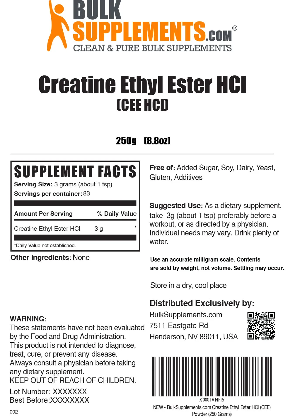 Creatine Ethyl Ester HCl (CEE) Powder