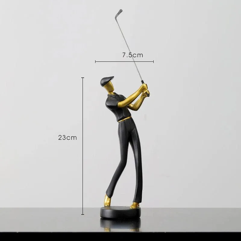 Creative Golfer Figurines | Abstract Golf Player Model Ornament | Modern Home Décor | Sporting Style Decorative Articles