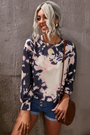 Crew Neck Pullover Tie-dye Sweatshirt