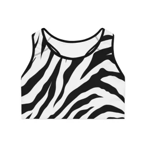 Crowgodshi Designer White Tiger Sports Bra