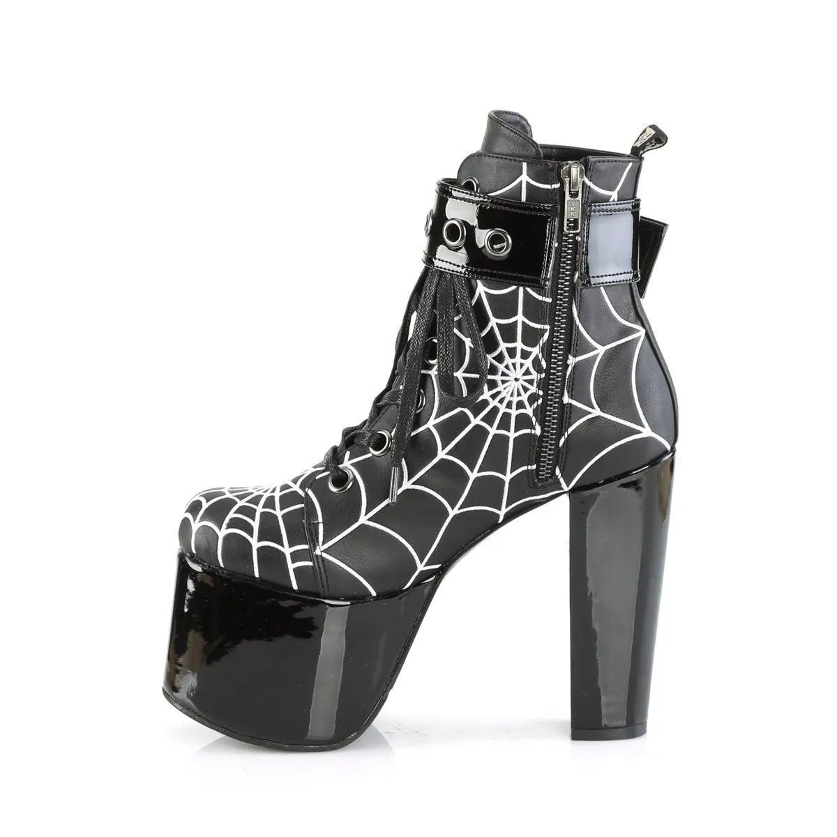 Demonia TORMENT-51 | Black Vegan Leather Ankle Boots