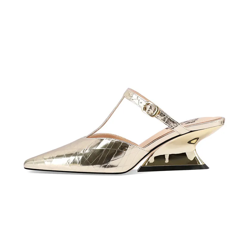 Elegant French Style Sandals with Pointed Toe