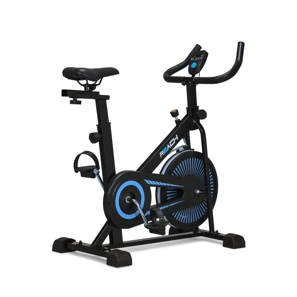 ELEV8 by Reach Apollo Spin Bike | 6.5 KG Flywheel | 8 Levels of Adjustable Resistance | Max User Weight 110 KG | LCD Monitor | Exercise Bike for Home Workout | 12 Months Warranty