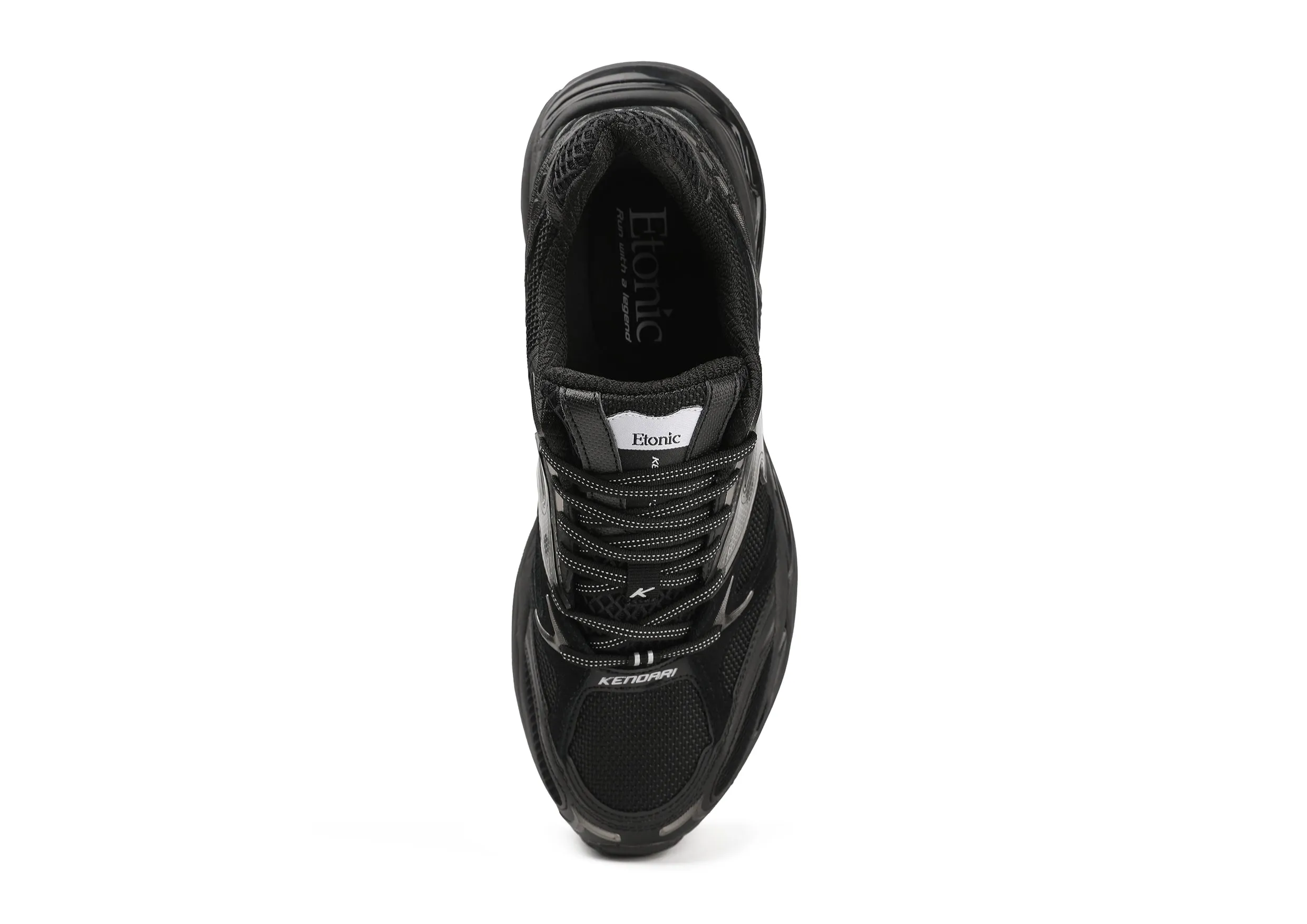 Etonic Kendari 3.0 sneakers in black leather, black mesh and total black outsole.