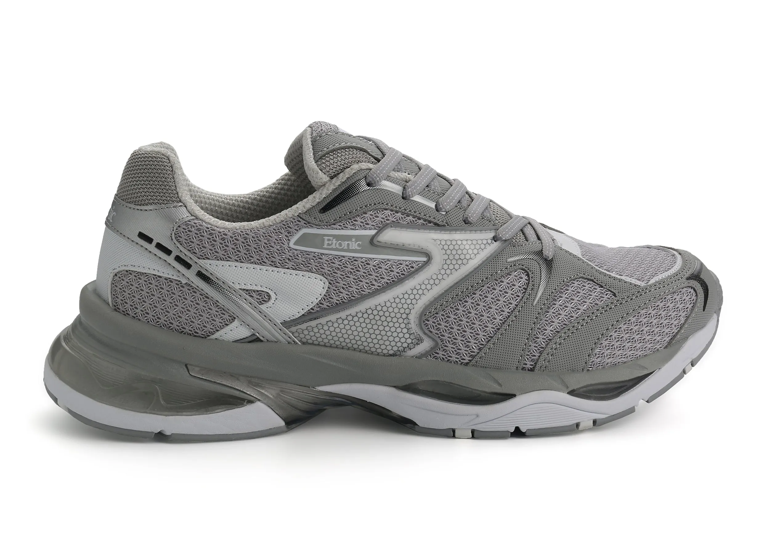 Etonic Kendari 3.0 sneakers in grey leather and grey mesh.