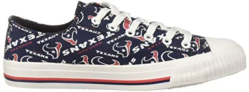 FOCO Houston Texans NFL Womens Low Top Repeat Print Canvas Shoes - 9