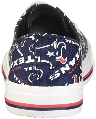 FOCO Houston Texans NFL Womens Low Top Repeat Print Canvas Shoes - 9