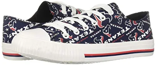 FOCO Houston Texans NFL Womens Low Top Repeat Print Canvas Shoes - 9