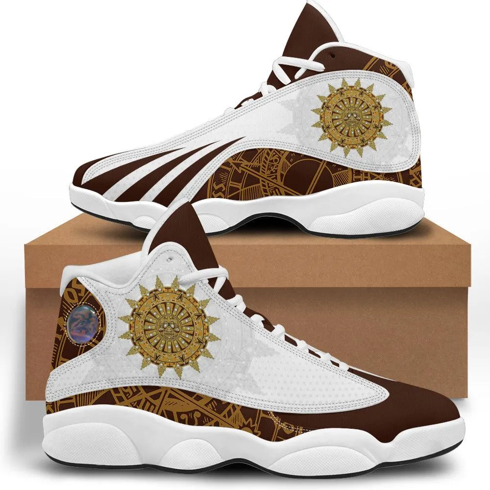 Gearhomie Elvis Sun Dial Unisex AJ13 Shoes White