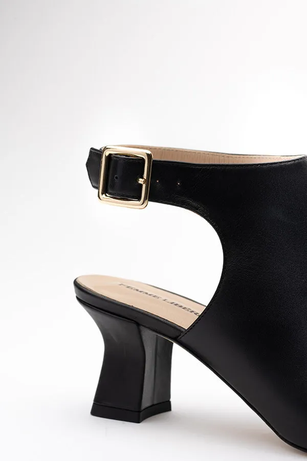 Gisele Black Buckle Shoes