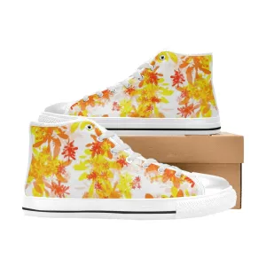 Golden Leaves High Top Canvas Women's Shoes