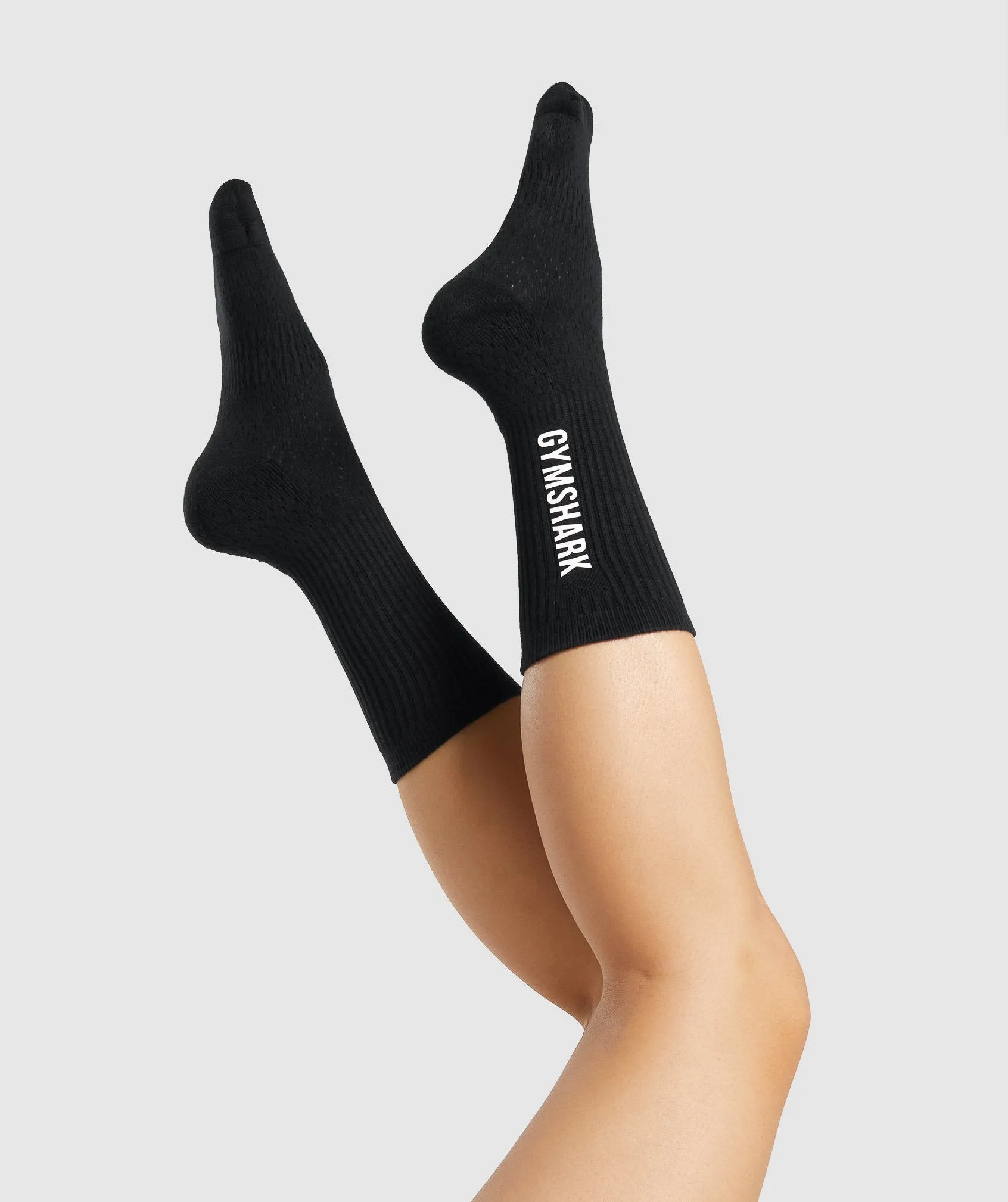 Gymshark Premium Logo Crew Socks 1pk - Black